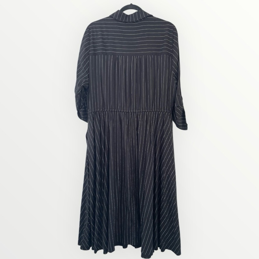 New Torrid Challis Pinstripe Midi Shirt Dress - Picture 6 of 8